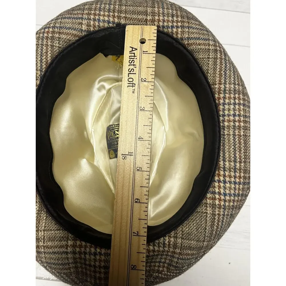 Pendleton Tan Checkered Hat with Yellow Feather